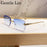 Gafas de sol retro cuadradas sin montura para hombre 2026, de marca de lujo, sin marco, estilo punk, rectangulares, para hombre, con borde recortado, protección UV400