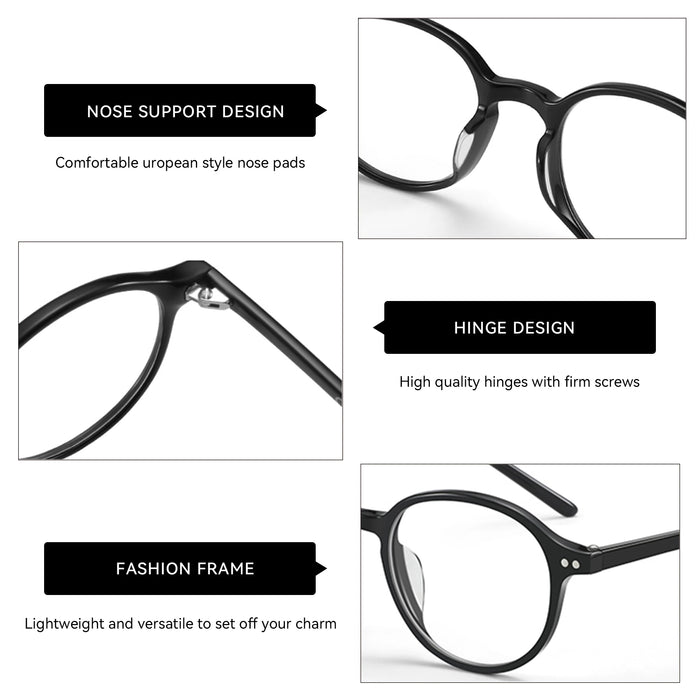 ZENOTTIC Retro Small Round Prescription Eyeglasses Women Men Anti Blue Light Progressive Glasses Photochromic Optical Eyewear