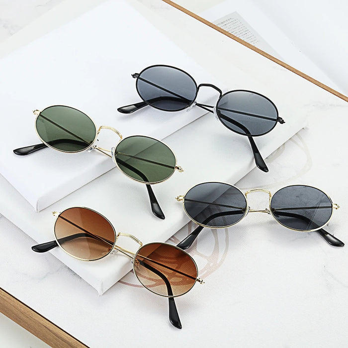 Summer Retro Small Oval Sunglasses Ladies Vintage Shades Cat Eye Sun Glasses Men Women Rectangular Eyeglasses Protection 400UV