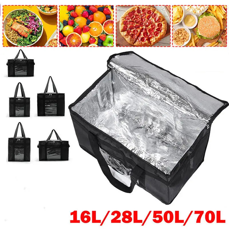 Bolsa térmica aislante de 70 L para mantener el frío, gran capacidad, portátil, para almuerzo, con cremallera, pícnic, camping, papel de aluminio, bolsa para alimentos