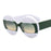 Gafas de sol de mujer de moda redondas con contraste de color, retro ovaladas, lentes transparentes degradadas UV400, gafas de sol modernas estilo punk para hombre