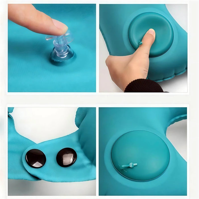 Press On Inflatable Pillow to Relax Neck Travel U-shaped Pillow Foldable and Portable With Leak Proof Device Ordinary U-shaped