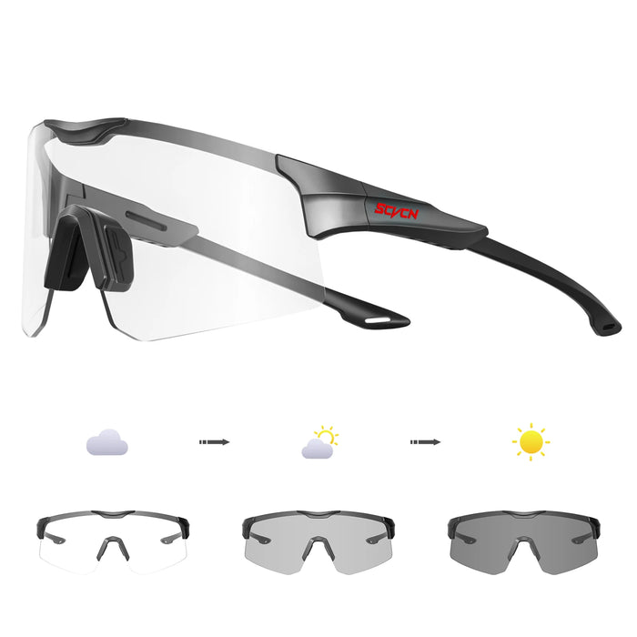 SCVCN Photochromic Sport Sunglasses Night Riding Glasses Men Women Outdoor Travel Driving Fishing Hiking Bike Cycling Eyewear