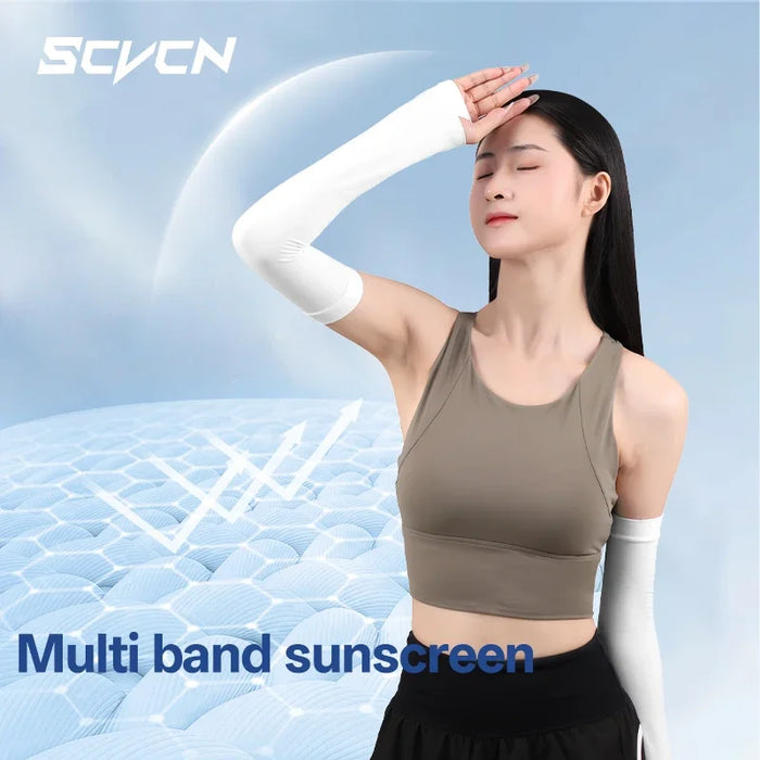 SCVCN 1Pair Breathable Hand Cover Cooling 1Pair Arm Sleeves UPF50+ Sun Protection Outdoor Cycling Sun BikingIce Fabric Sleeve