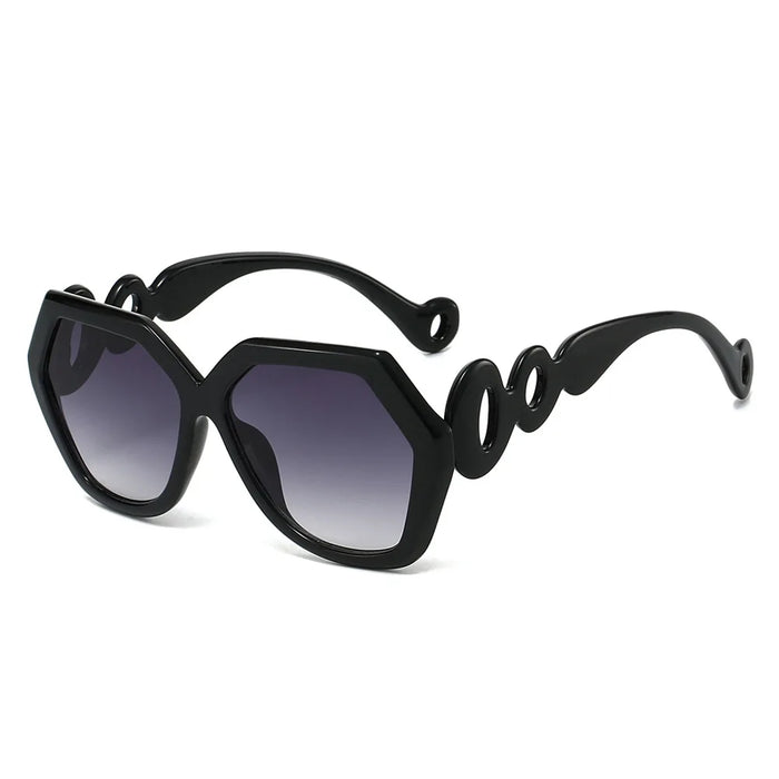 Ins New Trend Retro Gradient Hexagonal Women Sunglasses Personality Contrast Irregular Frame Design Men Versatile Gafas De Sol