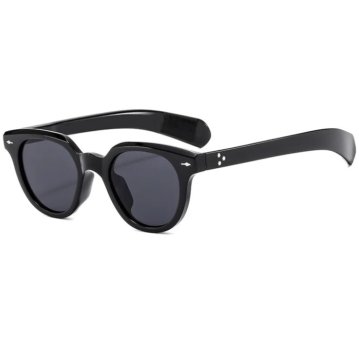 Fashion Round Sunglasses Women Retro Luxury Oval Female Shades Rivets Punk Men Sun Glasses UV400