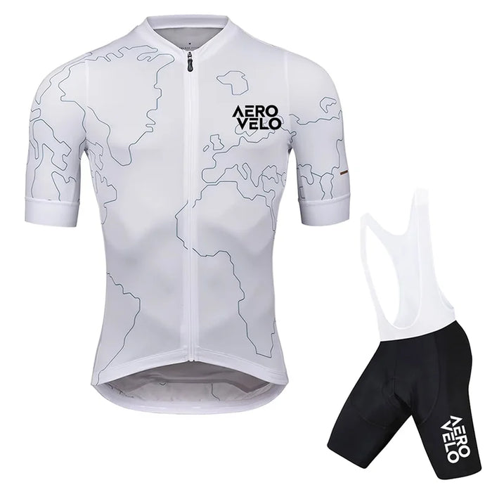 AERO VELO Cycling Jersey Set Men Cycling Clothing Summer Road Training Bike Shirts Suit Bicycle Bib Shorts MTB Uniform