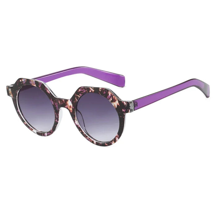 Ins Popular Fashion Round Women Punk Sunglasses Retro Rivets Men Trending Sun Glasses Gradient Shades UV400