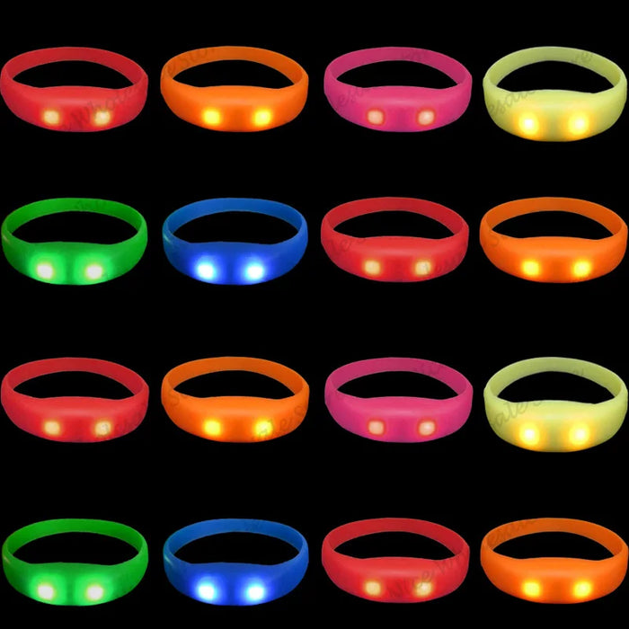 20-100 Pulseras LED activadas por música y sonido, pulseras luminosas intermitentes, brazaletes que brillan en la oscuridad para fiestas y bodas