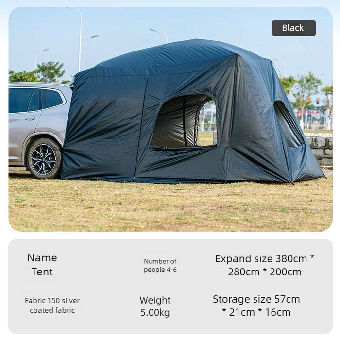Universal SUV Camping Tent with Spacious Awning Waterproof Car Tent Easy Setup for Backpacking Traveling Outdoors Car Tail Tent