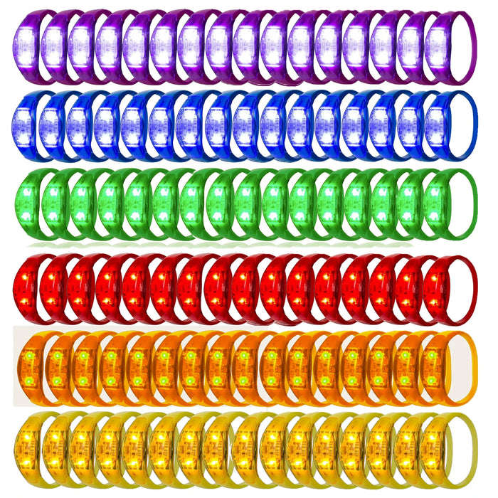 Pulseras LED que brillan de 10 a 300 piezas, pulsera luminosa que se ilumina con control de sonido para Nochevieja, conciertos con control de música