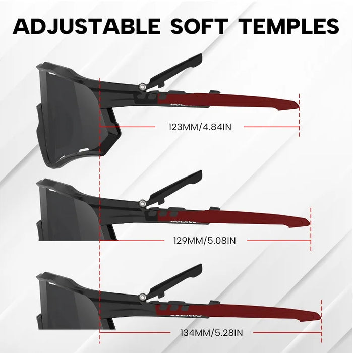 BUCKLOS Polarized Cycling Glasses UV400 Road Mountain Bike Goggles TR-90 Frame Windproof Outdoor Sports Eyewear Cycling Parts