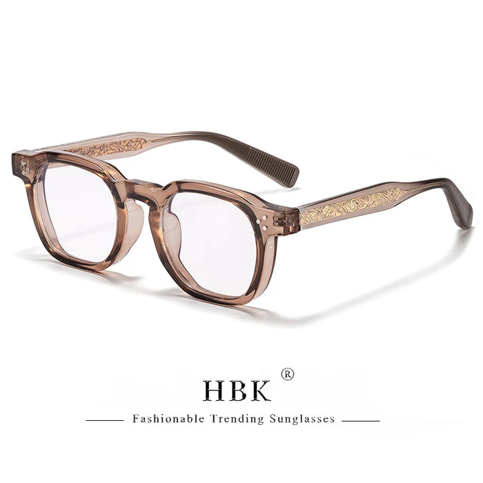 HBK  Square Flat Light Glasses for Men Women Retro TR Frame Eyeglass High-Quality Eyewear Minimalist Match Ideal Gifts