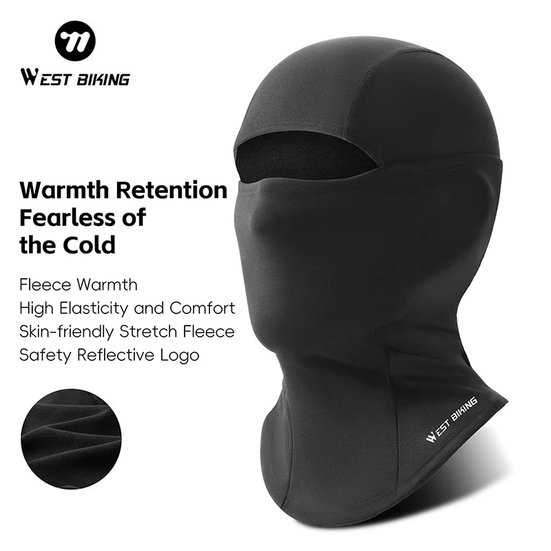 WEST BIKING Winter Thermal Balaclava High Elastic Breathable Windproof Cycling Headgear Fleece Bike Helmet Liner Sports Mask