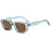 Lunettes de soleil pour hommes avec rivets carrés à la mode, style punk vintage, dégradées, pour femmes, verres verts tendance, protection UV400