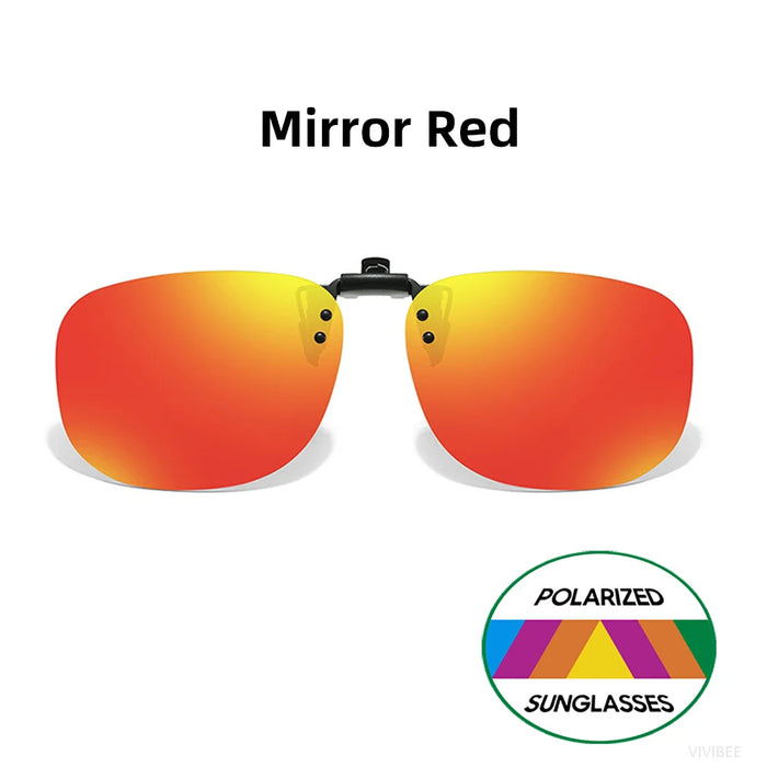 VIVIBEE Gafas de Sol con Clip Abatible Polarizadas para Hombre Cuadradas UV400 Fotocromáticas de Visión Nocturna para Mujer Clásicas con Clip de Espejo