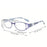 6 Pairs of Women's Rectangular Small Frame Reading Glasses, Textured Printing Design, Anti Blue Light Multi-Color Portable