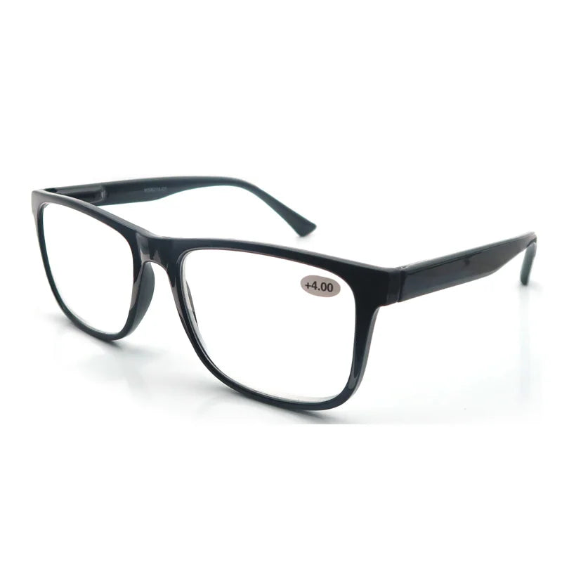 Lunettes de Lecture Surdimensionnées Hommes Femmes Monture Rectangulaire Lunettes de Soleil de Lecture Charnière à Ressort Légères à Porter avec Dioptrie +1.0 - +4.0
