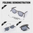 Gafas de sol fotocromáticas polarizadas para hombre, ligeras, plegables, con funda, montura cuadrada clásica de metal con bisagras para conducir y pescar