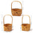 Willow Rattan Bride Flower Basket Picnic Container with Handle Bowknot Flower Basket Hand-Woven Picnic Weaving Basket