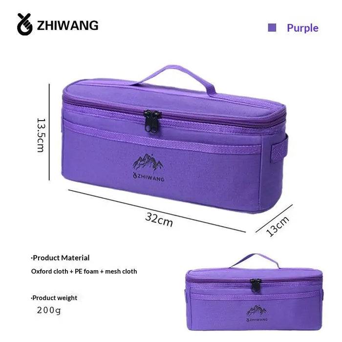 Camping Tableware Storage Bag Multi-Functional Portable Picnic Cookware Bowl Chopstick Organizer for Outdoor Trips