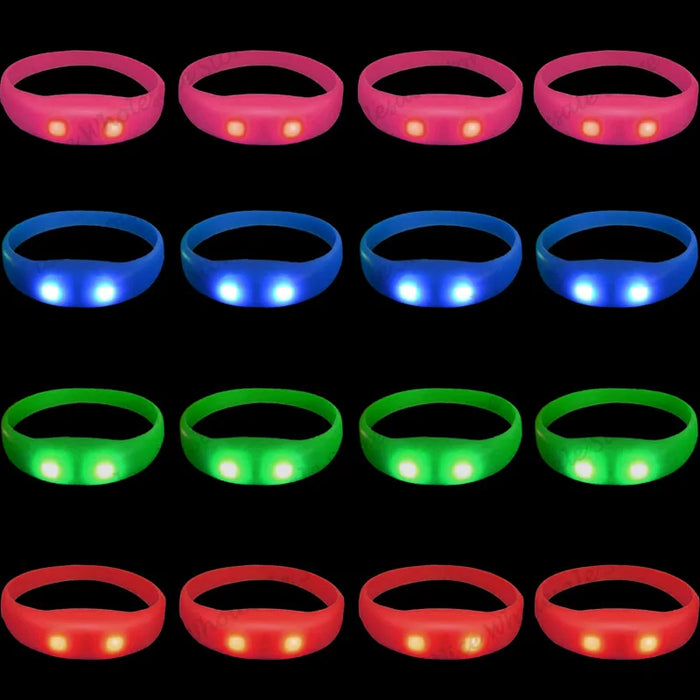 20-100 Pulseras LED activadas por música y sonido, pulseras luminosas intermitentes, brazaletes que brillan en la oscuridad para fiestas y bodas