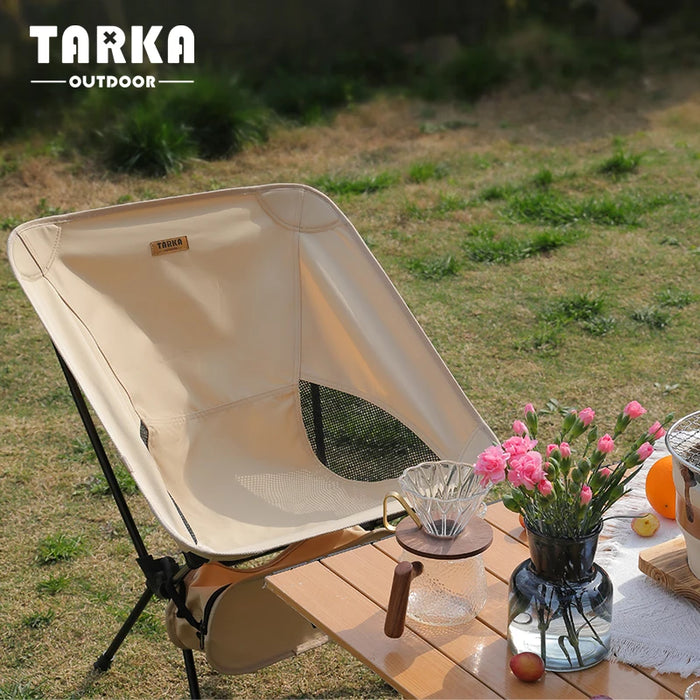 TARKA Lot de chaises de camping pliantes légères, chaises pliantes ultralégères de type lune pour le jardin, le pique-nique, la plage, la pêche