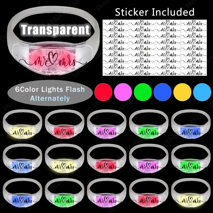 20-200Pcs Music & Sound Activated Led Bracelet for Wedding Glow Bracelet Light Up Bracelet Birthday Glow in The Dark Party Favor