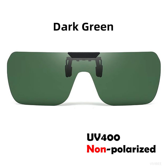 VIVIBEE Non Polarized Flip Up Clip On Sunglasses for Car Driving Dark Anti Glare Lens Shades See Digital Screen Sun Glasses