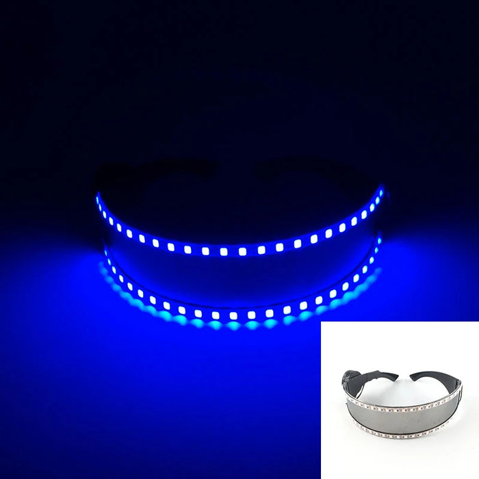 Nuevas gafas estilo Cyberpunk geniales, decoración de fiesta luminosa, gafas de sol LED que brillan, para fiestas en bares, raves y bailes