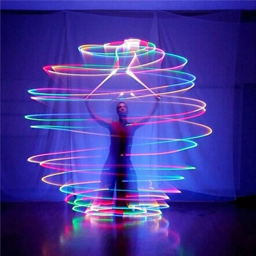 2 balles LED POI colorées lumineuses pour danse du ventre, balançantes, clignotantes, accessoires d'exercice de yoga, accessoires de scène