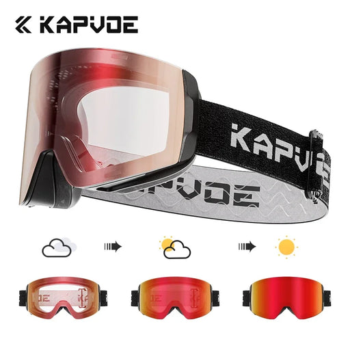 KAPVOE Gafas magnéticas de nieve Doble capa Antiempañamiento Protección UV para esquí Snowboard Claridad de alta definición Esquí unisex