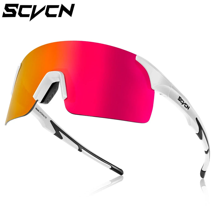 SCVCN New HD Cycling Sunglasses Sports Running Glasses Men's Women Mountain Bicycle Glasses Outdoor UV400 Bike Eyewear