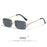 HBK Retro Rimless Small Sunglasses Women Metal Rectangle Gold Frame Brand Design Men Eyewear Driving Travel Beach Eyewear UV400