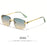 HBK Square Rimless Sunglasses Women Retro Metal Sun Glasses Men Luxury Party Business Gradient Shades 2024 Summer Style