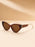 Light Luxury Narrow Frame Cat Eye Sunglasses With Contrasting Marble Texture Frame For Girls' Travel Street Photography Glasses