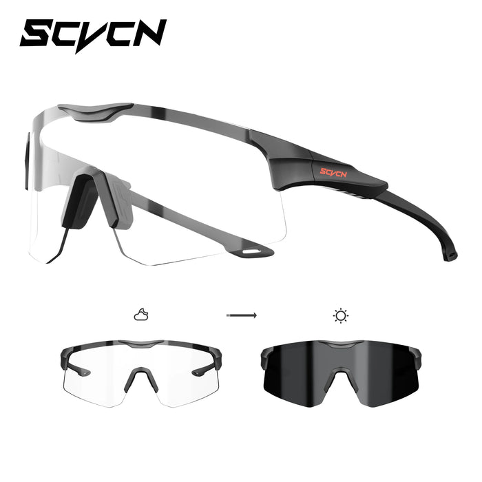 SCVCN Photochromic Sport Sunglasses Night Riding Glasses Men Women Outdoor Travel Driving Fishing Hiking Bike Cycling Eyewear