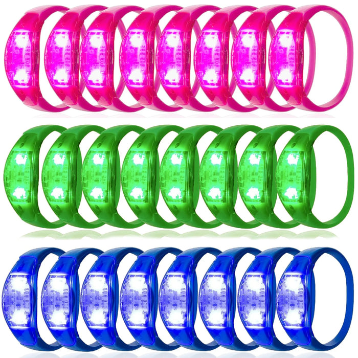 Pulseras LED que brillan de 10 a 300 piezas, pulsera luminosa que se ilumina con control de sonido para Nochevieja, conciertos con control de música