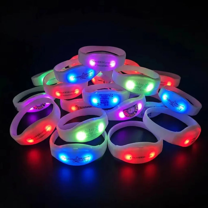 20/30/50/70/90 pcs Music & Sound Activated LED Bracelet Light up Bracelet Glow in the Dark Bracelets Wedding Party decorate