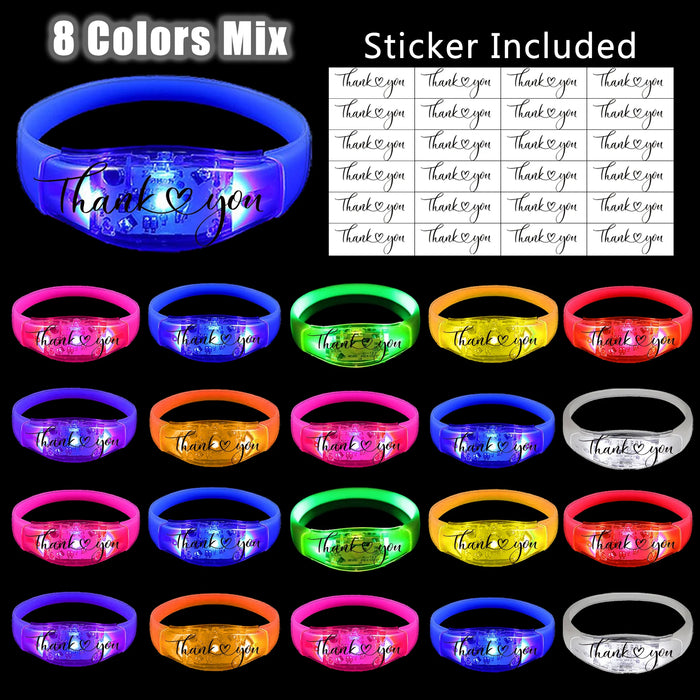 20-200Pcs Music & Sound Activated Led Bracelet for Wedding Glow Bracelet Light Up Bracelet Birthday Glow in The Dark Party Favor