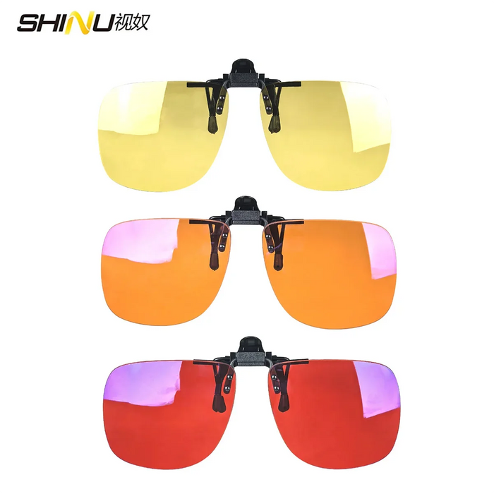 Polarized Clip-On Glasses Yellow Lenses For Night Vision Red Lenses Better Sleep Orange Gaming Glasses Blue Light Blocking