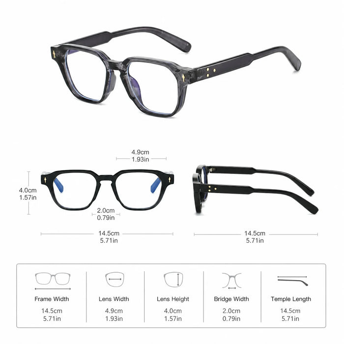 Retro Square Reading Glasses, Available In Multiple Degrees For Both Men's And Women's Business Reading, Simple Daily Casual