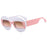 Gafas de sol de mujer de moda redondas con contraste de color, retro ovaladas, lentes transparentes degradadas UV400, gafas de sol modernas estilo punk para hombre