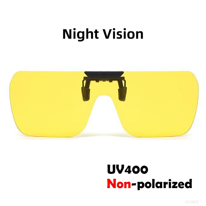 VIVIBEE Non Polarized Flip Up Clip On Sunglasses for Car Driving Dark Anti Glare Lens Shades See Digital Screen Sun Glasses