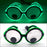 Gafas de neón con ojos móviles LED, musicales, rave, fluorescentes, para fiesta de Navidad, decoración, con montura redonda, divertidas, estilo dibujos animados.