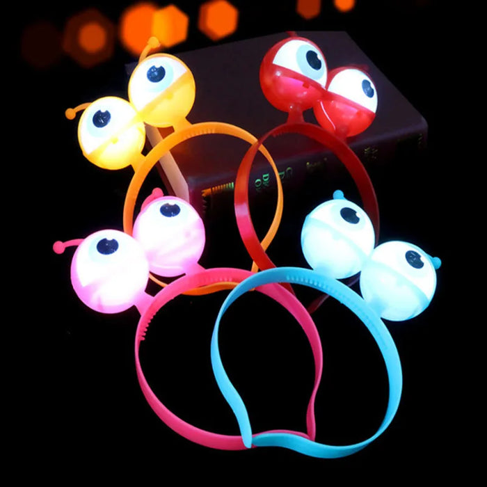 10pcs  Alien Eyes LED Flashing Headband Light Up Blinking Hairband Rave Glow Party Wedding Birthday Cosplay Halloween Christmas