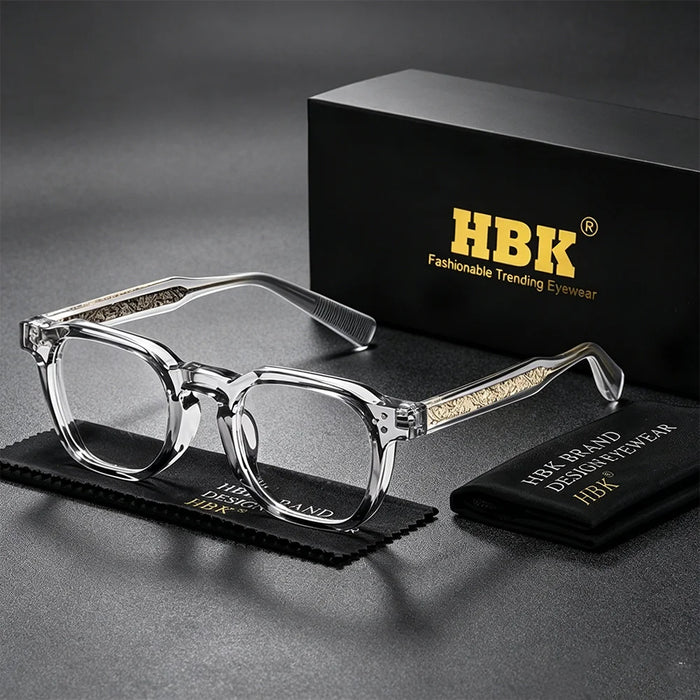 HBK  Square Flat Light Glasses for Men Women Retro TR Frame Eyeglass High-Quality Eyewear Minimalist Match Ideal Gifts