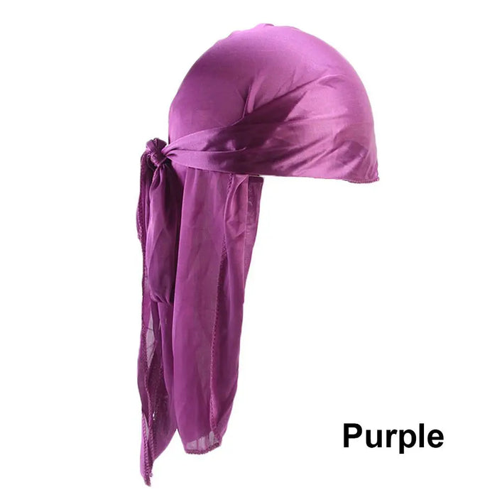 Adjustable Men Women Chemo Cap Pre-Tied Headwrap Bandana Silk Durag Pirate Hat Turban Hijab