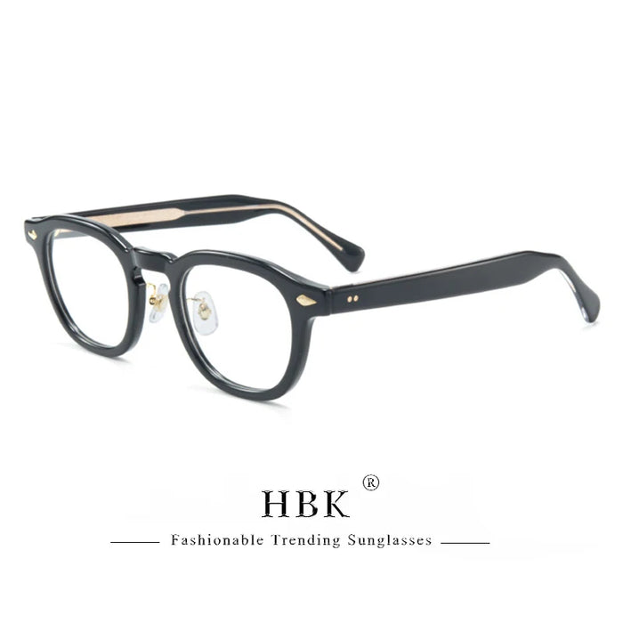 HBK Retro Oval Glasses Frames Transparent Lenses Men High Quality TR-90 Frame Glasses Women's Anti BlueLight Computer Glasses
