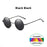 VIVIBEE Lunettes de soleil classiques polarisées rondes en métal pour femmes, décontractées, rétro UV400, pour hommes, noires, tendance 2026